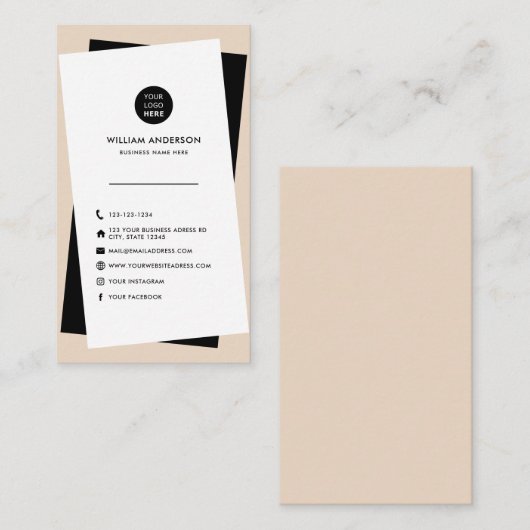 Moderne aangepaste Logo sociale media-pictogrammen Visitekaartje (Voorkant / Achterkant)