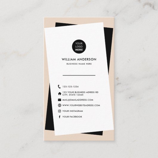 Moderne aangepaste Logo sociale media-pictogrammen Visitekaartje (Voorkant)