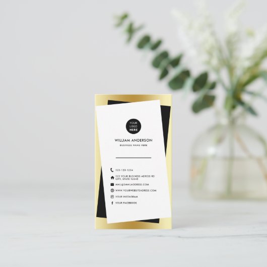 Moderne aangepaste Logo sociale media pictogrammen Visitekaartje (Staand voorkant)