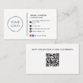 Moderne aangepaste logo sociale media QR-code Visitekaartje (Voorkant / Achterkant)