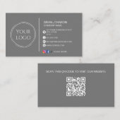 Moderne aangepaste logo sociale media QR-code Visitekaartje (Voorkant / Achterkant)