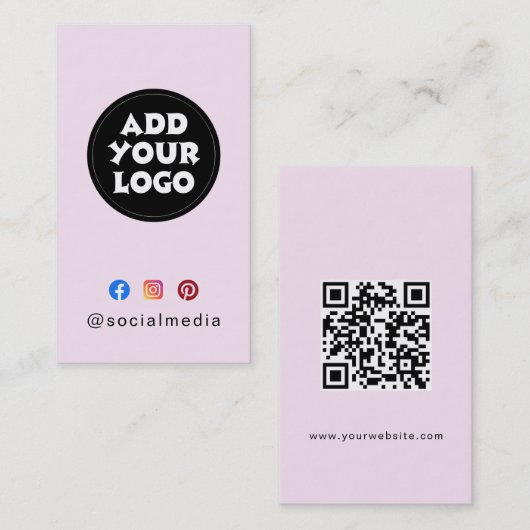 Moderne aangepaste logo sociale media QR-code webs Visitekaartje (Voorkant / Achterkant)