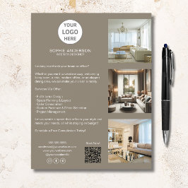 Moderne aangepaste Logo Taupe professionele zaken Flyer