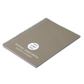Moderne aangepaste Logo Taupe professionele zaken Notitieboek (Linkerzijde)