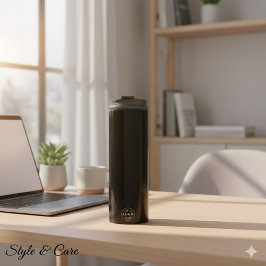 Moderne aangepaste Logo-tuimelaar in schoon zwart  Thermosbeker