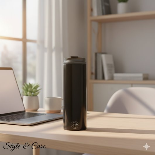 Moderne aangepaste Logo-tuimelaar in schoon zwart  Thermosbeker