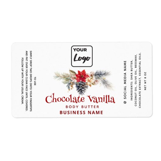 Moderne aangepaste logo Vakantie zakelijke product Etiket (Voorkant)