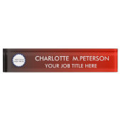 Moderne aangepaste Logo voor rode en zwarte verlop Naambordje (Voorkant)