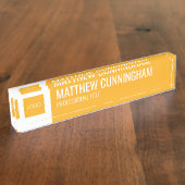 Moderne aangepaste Logo Werknemersnaam Functie Naambordje (Zijkant)