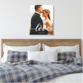 Moderne aangepaste Love Script Wedding Foto afdruk Canvas Afdruk (Insitu (Slaapkamer))