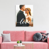 Moderne aangepaste Love Script Wedding Foto afdruk Canvas Afdruk (Insitu (Woonkamer))