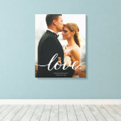 Moderne aangepaste Love Script Wedding Foto afdruk Canvas Afdruk (Insitu (Houten vloer))