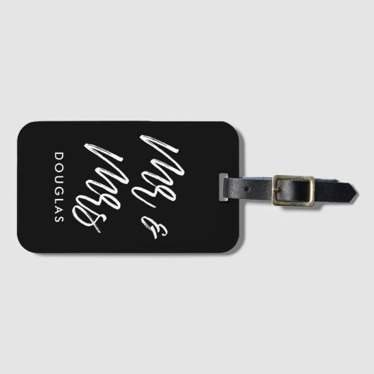 Moderne aangepaste meneer en mevrouw bagagelabel (Voorkant (horizontaal))