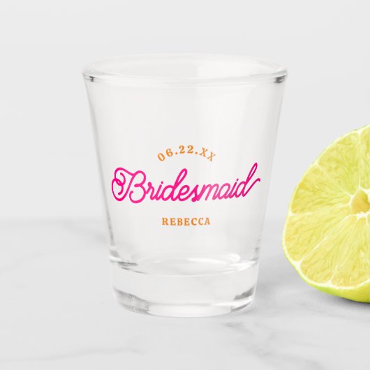 Moderne aangepaste minimalistische bruidsmeisje sh shot glas (Voorkant)