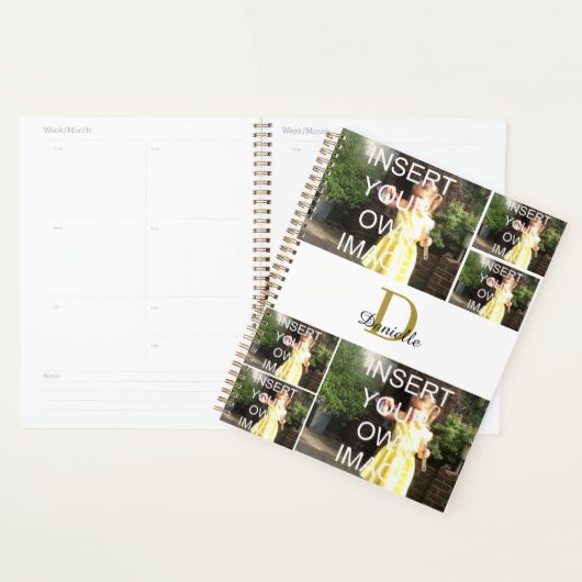 Moderne aangepaste monogram - Aangepaste fotoplann Planner (Display)