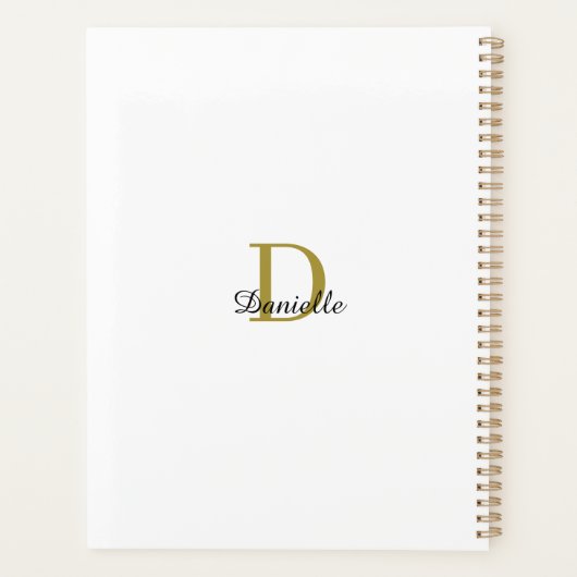 Moderne aangepaste monogram - Aangepaste fotoplann Planner (Achterkant)