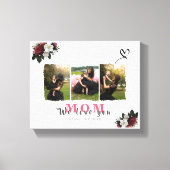 Moderne aangepaste monogram foto Collage Moederfam Canvas Afdruk (Voorkant)