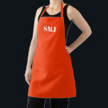 Moderne aangepaste monogram initialen neon oranje  schort<br><div class="desc">Modern custom monogram initialen neon oranje wit Schort. witte letters,  lichtroze achtergrond. u kunt uw bandkleur kiezen. geweldig cadeau voor mama,  vrienden en jezelf! Modern,  minimalistisch,  eenvoudig,  stijlvol design. Zeer geschikt voor koks,  koks,  aardewerk,  keramiek,  ambachten,  werk,  keuken,  bakken,  bbq,  grill,  en ook bedrijven en winkels,  enz</div>