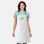 Moderne aangepaste monogram initialen neongroen wi schort (Gedragen)