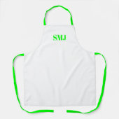 Moderne aangepaste monogram initialen neongroen wi schort (Voorkant)