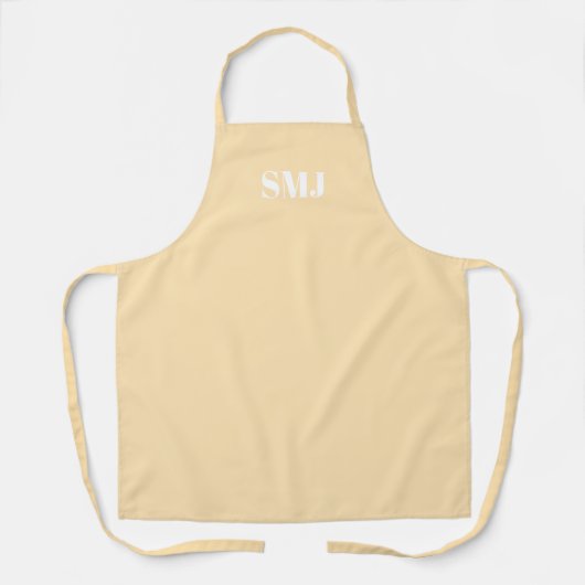 Moderne aangepaste monogram initialen perzikwit schort (Voorkant)