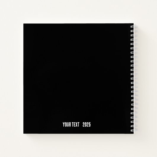 Moderne aangepaste monogram naam zwart Notitieboek (Achterkant)