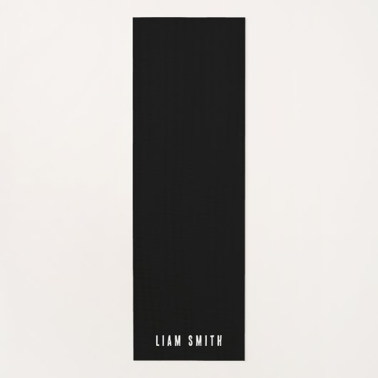 Moderne aangepaste monogram naam zwart Notitieboek Yogamat (Voorkant)