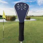 Moderne Aangepaste Monogram Navy Blauwe Golfheadcover