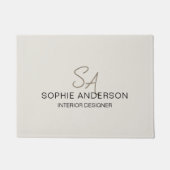 Moderne Aangepaste Monogram Professioneel Bedrijf Deurmat (Voorkant)