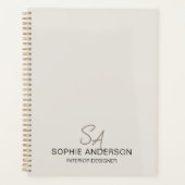 Moderne Aangepaste Monogram Professioneel Bedrijf Planner (Voorkant)