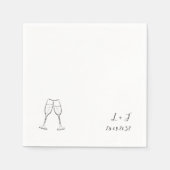 Moderne aangepaste monogram wijnglazen bruiloft servet (Voorkant)