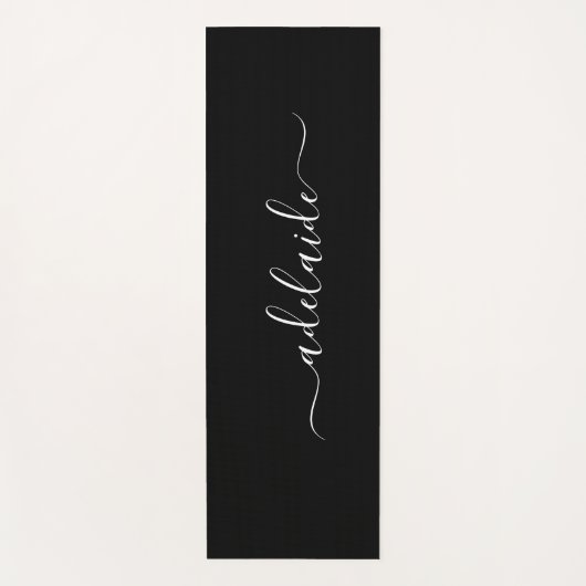 Moderne aangepaste monogram zwart Yoga Mat Workout (Voorkant)