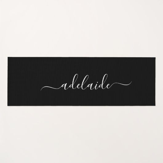 Moderne aangepaste monogram zwart Yoga Mat Workout (Voorkant (horizontaal))