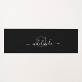 Moderne aangepaste monogram zwart Yoga Mat Workout (Voorkant (horizontaal))