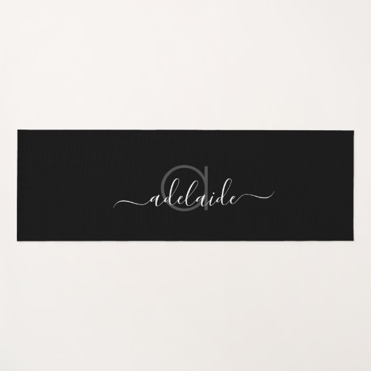 Moderne aangepaste monogram zwart Yoga Mat Workout (Voorkant (horizontaal))