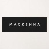 Moderne aangepaste monogram zwart Yoga Mat Workout (Voorkant (horizontaal))