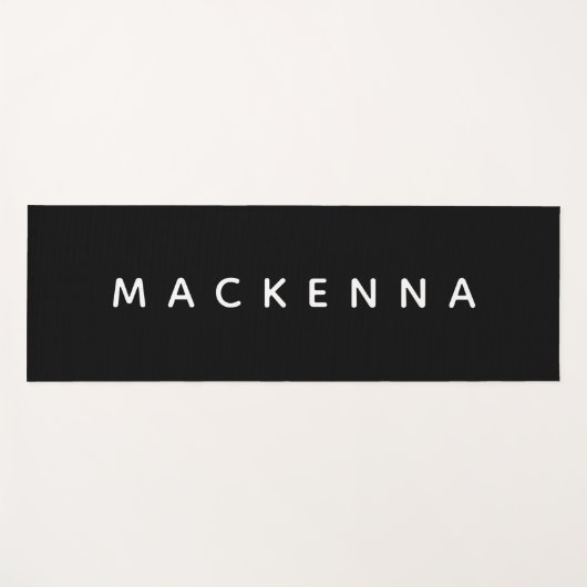 Moderne aangepaste monogram zwart Yoga Mat Workout (Voorkant (horizontaal))