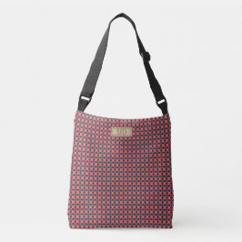 Moderne Aangepaste MonogrammenTrendy Patroon Blauw Crossbody Tas