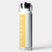 Moderne aangepaste motivatiequote rood, geel, blau waterfles (Voorkant)