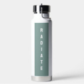 Moderne aangepaste motivatiequote rood, geel, blau waterfles (Links)