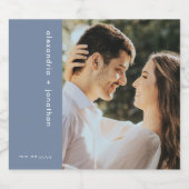 Moderne aangepaste mousserende wijn trouwfoto sparkling wijnetiket (Enkel label)