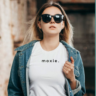 Moderne aangepaste Moxie tekst zwart T-shirt