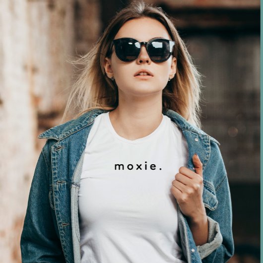 Moderne aangepaste Moxie tekst zwart T-shirt