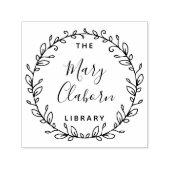 Moderne aangepaste naam bladeren uit de bibliothee  zelfinktende stempel (Design)