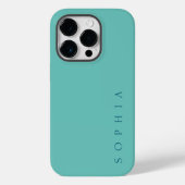 Moderne aangepaste naam Blauwgroen en blauw Case-Mate iPhone Case (Achterkant)