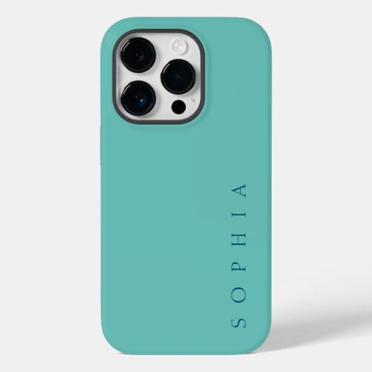 Moderne aangepaste naam Blauwgroen en blauw Case-Mate iPhone Case (Achterkant)