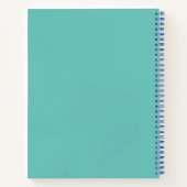 Moderne aangepaste naam Blauwgroen en blauw Notitieboek (Achterkant)