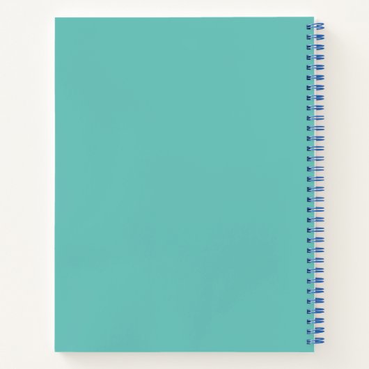 Moderne aangepaste naam Blauwgroen en blauw Notitieboek (Achterkant)