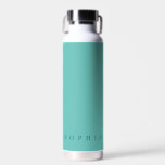 Moderne aangepaste naam Blauwgroen en blauw Waterfles<br><div class="desc">Moderne Custom Name Green (blauwgroen) en Blue Water Bottle. Personaliseer met jouw naam of tekst naar creëer uw unieke waterfles.</div>