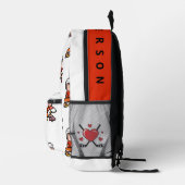 Moderne Aangepaste Naam Cartoon Hockey Speler Love Bedrukte Rugzak (Rechts)